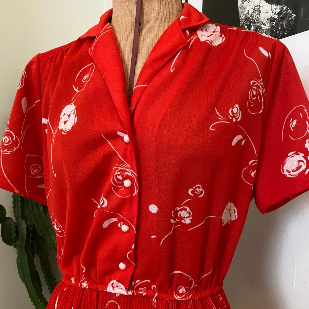 Vintage Shirtdress - Red Floral - Picture 3 of 4